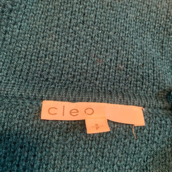 Cleo Teal Cropped Sweater / Cardigan - Size Small - Picture 2 of 5